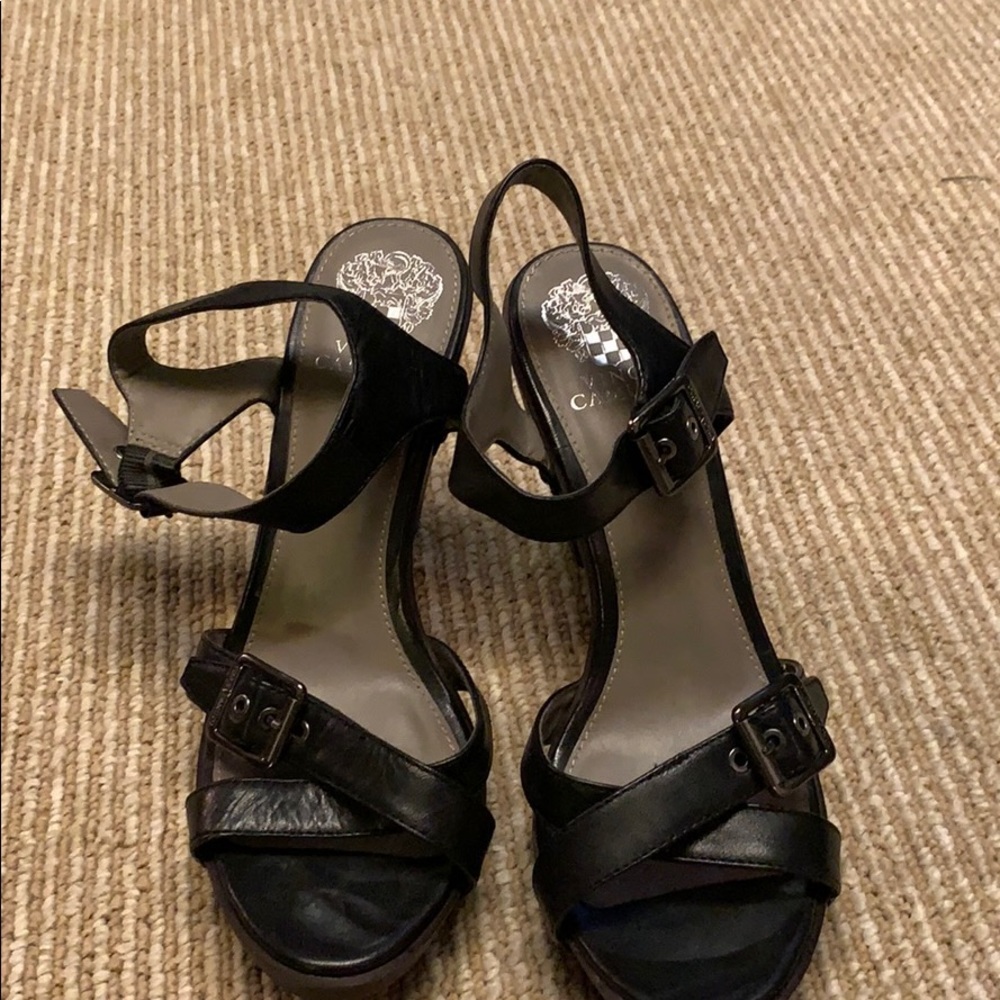 Vince Camino black leather women’s sandal EUC 81/2